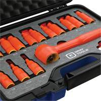 3/8" Drive SAE & Metric Hex Bit Insulated Socket and Attachment Set, 1000 V, 16 Pcs Dufferin Supply