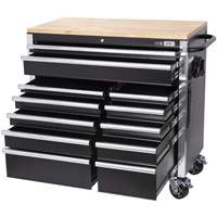 HDRC4112 HD Series Roller Cabinet, 12 Drawers, 41" W x 21" D x 40-3/10" H, Black Dufferin Supply
