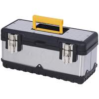 JPSTB-15 Stainless Steel Hand Tool Box, 6-1/4" D x 15" W x 7" H, Black/Silver Dufferin Supply