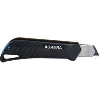 Couteau professionnel de 18 mm avec verrouillage &agrave; cliquet, Acier inoxydable, Robuste, Prise en Plastique Dufferin Supply