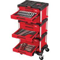 366-Piece Master Mechanics Hand Tool Set with PACKOUT Drawers & Dolly, 16-3/10" x 22-1/5" x 48-5/8", Black/Red Dufferin Supply