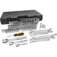Jeu d'outils pour m&eacute;caniciens &agrave; 6 et 12 pans standards et profonds de 1/4", 3/8" et 1/2" SAE/m&eacute;triques Dufferin Supply