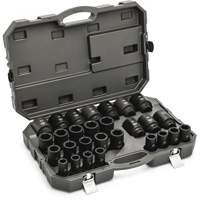 Jeu de douilles m&eacute;triques &agrave; 6 pans, 28 Mcx, Chocs, Prise de 3/4", Profond Dufferin Supply