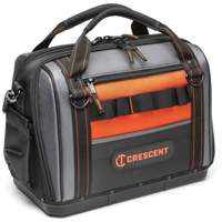 17" Tradesman Closed Top Tool Bag, Polyester, 3 Pockets, Black/Grey/Orange Dufferin Supply