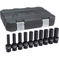 Jeu de douilles m&eacute;triques universelles &agrave; 6 pans, 10 Mcx, Chocs, Prise de 1/2", Profond Dufferin Supply