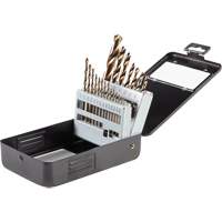 Jeu de forets en oxyde d'or, 21 morceaux, Acier rapide Dufferin Supply