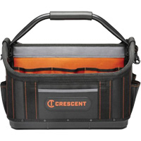 17" Tradesman Open Top Tool Bag, Polyester, 25 Pockets, Black/Orange Dufferin Supply
