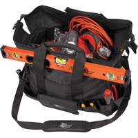 Phantom Collection 18" Contractor's Tool Bag, Ballistic Polyester, 25 Pockets, Black Dufferin Supply