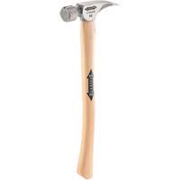 Titanium Milled Face Hammer with Curved Hickory Handle, 14 oz., Wood Handle, 18" L Dufferin Supply