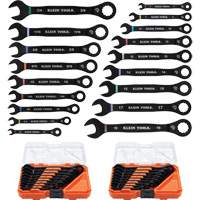 Wrench Set, Ratcheting Combination, 18 Pieces, Imperial and Metric Dufferin Supply