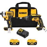 MAX Brushless Cordless Drywall Screw Gun & Impact Driver Kit, 20 V Dufferin Supply