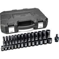6-Point Metric Socket Set, 29 Pcs, Impact, 3/8" Drive Size, Deep Dufferin Supply