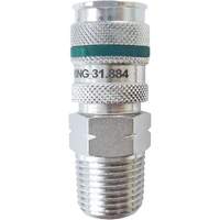 QUIKSILVER Ultraflo 7.8 mm Quick Coupler, Zinc-Plated Steel, 1/2", Male NPT, 362 PSI Dufferin Supply