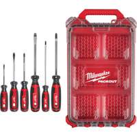 Cushion Grip Screwdrivers Set with PACKOUT Low-Profile Compact Organizer, 6 Pcs. Dufferin Supply