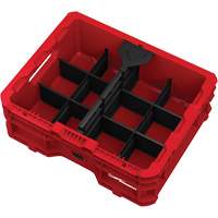 PACKOUT Low-Profile Crate, 15" x 18-5/8" x 6-5/8", Black/Red Dufferin Supply