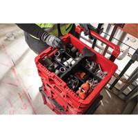PACKOUT Low-Profile Crate, 15" x 18-5/8" x 6-5/8", Black/Red Dufferin Supply