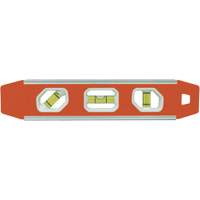 Reinforced Torpedo Level, 9" L, Aluminum, 3 Vials, Magnetic Dufferin Supply