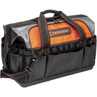 20" Contractor Tool Bag, 1680 Denier/Polyester, 31 Pockets, Black/Grey/Orange Dufferin Supply