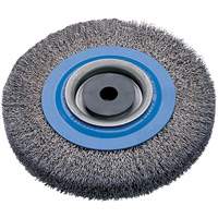 Crimped Wire Bench Wheel Brush, 8" Dia., 0.0118" Fill, 5/8" - 1-1/4" Arbor Dufferin Supply