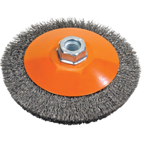 Saucer Cup Brush With Knot-Twisted Wires, 5" Dia., 0.02" Fill, 5/8"-11 Arbor, Steel Dufferin Supply