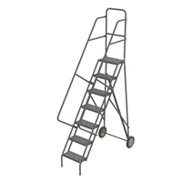 Steel Rolling Ladder, 7 Steps, 16" Step Width, 70" Platform Height, Steel Dufferin Supply