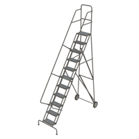 Steel Rolling Ladder, 11 Steps, 16" Step Width, 110" Platform Height, Steel Dufferin Supply
