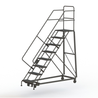 Heavy Duty Safety Slope Ladder, 8 Steps, Serrated, 50° Incline, 80" High Dufferin Supply