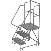Deep Top Step Rolling Ladder, 3 Steps, 16" Step Width, 30" Platform Height, Steel Dufferin Supply