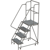 Deep Top Step Rolling Ladder, 4 Steps, 16" Step Width, 40" Platform Height, Steel Dufferin Supply