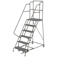 Deep Top Step Rolling Ladder, 7 Steps, 16" Step Width, 70" Platform Height, Steel Dufferin Supply