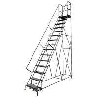 Deep Top Step Rolling Ladder, 15 Steps, 24" Step Width, 150" Platform Height, Steel Dufferin Supply