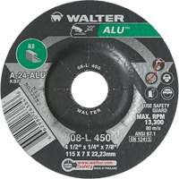 Aluminium Depressed Centre Grinding Wheels, 4-1/2" x 1/4", 7/8" Arbor, Type 27 Dufferin Supply