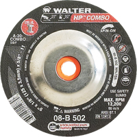 Meule combin&eacute;e HP Combo vissable, 5" x 1/8", Arbre de 5/8"-11, Type 27S Dufferin Supply
