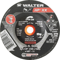 Double-X Depressed Centre Grinding Wheel, 5" x 1/4", 5/8"-11 Arbor, Type 27S Dufferin Supply