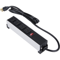 Barre d'alimentation en aluminium bross&eacute; pour l'int&eacute;rieur, 4 Prise(s), 6' Dufferin Supply