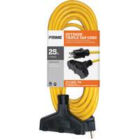 Vinyl Extension Cord, Outdoor, SJTW, 12/3 AWG, 15 A, 3 Outlet(s), 25' Dufferin Supply
