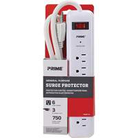 Surge Protector, 6 Outlets, 750 J, 1875, 3' Cord Dufferin Supply