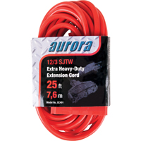 Cordon rallonge en vinyle, Ext&eacute;rieur, SJTW, AWG 12/3, 15 A, 3 prise(s), 25' Dufferin Supply