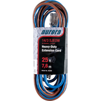TPE-Rubber Extension Cord With Light Indicator, All-Weather, SJEOW, 14/3 AWG, 15 A, 25' Dufferin Supply