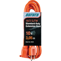 Extension Cord, Indoor/Outdoor, SJTW, 16/3 AWG, 13 A, 10' Dufferin Supply