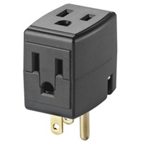 Cube triple mis &agrave; la terre, 3 Prise(s), Aucune, 15 A, 1875 W, 125 V Dufferin Supply