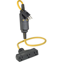 Triple-Tap Inline GCFI Extension Cord & Connector, 120 V, 15 Amps, 3' Cord Dufferin Supply