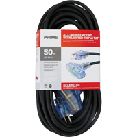 Cordon rallonge All-Rubber, Ext&eacute;rieur, SJOOW, AWG 12/3, 15 A, 3 prise(s), 50' Dufferin Supply