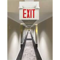 Exit Sign with Security Lights, LED, Battery Operated/Hardwired, 12-1/10" L x 11" W, English XI789 | Dufferin Supply