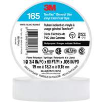 Temflex™ General Use Vinyl Electrical Tape 165, 19 mm (3/4") x 18 M (60'), White, 6 mils XI868 | Dufferin Supply