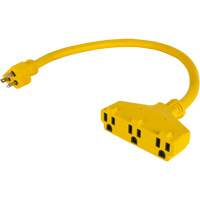 Extension Power Adapter, Outdoor, STOW, 12/3 AWG, 15 A, 3 Outlet(s), 2' Dufferin Supply