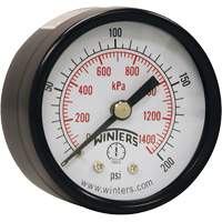 Manomètre économique,  2", 0 - 200 psi, Fixation arrière, Analogique YB871 | Dufferin Supply
