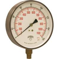 Contractor Pressure Gauge, 4-1/2" , 0 - 160 psi, Bottom Mount, Analogue YB901 | Dufferin Supply